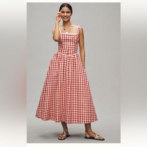 NWT Anthropologie Wayf Linen Drop-waist MIDI Dress